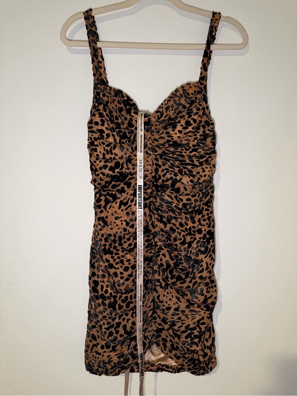 House of CB Leopard Print Satin-Lined Mini Dress - CLEO - Tan & Black